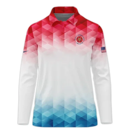 79th U.S. Women’s Open Lancaster Nike Blue Red Abstract Long Polo Shirt