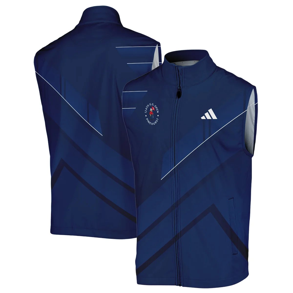 Adidas 124th U.S. Open Pinehurst Blue Gradient With White Straight Line Hoodie Shirt Style Classic Hoodie Shirt