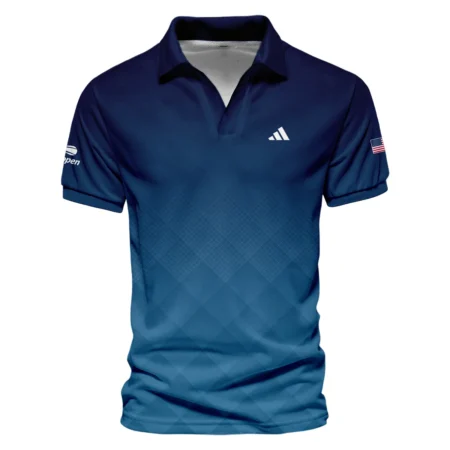 Adidas Blue Abstract Background US Open Tennis Champions Vneck Polo Shirt Style Classic Polo Shirt For Men