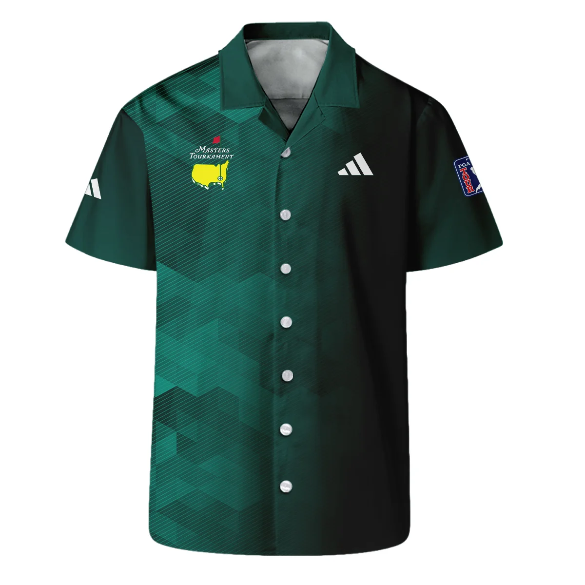 Adidas Golf Sport Dark Green Gradient Abstract Background Masters Tournament Vneck Long Polo Shirt Style Classic Long Polo Shirt For Men