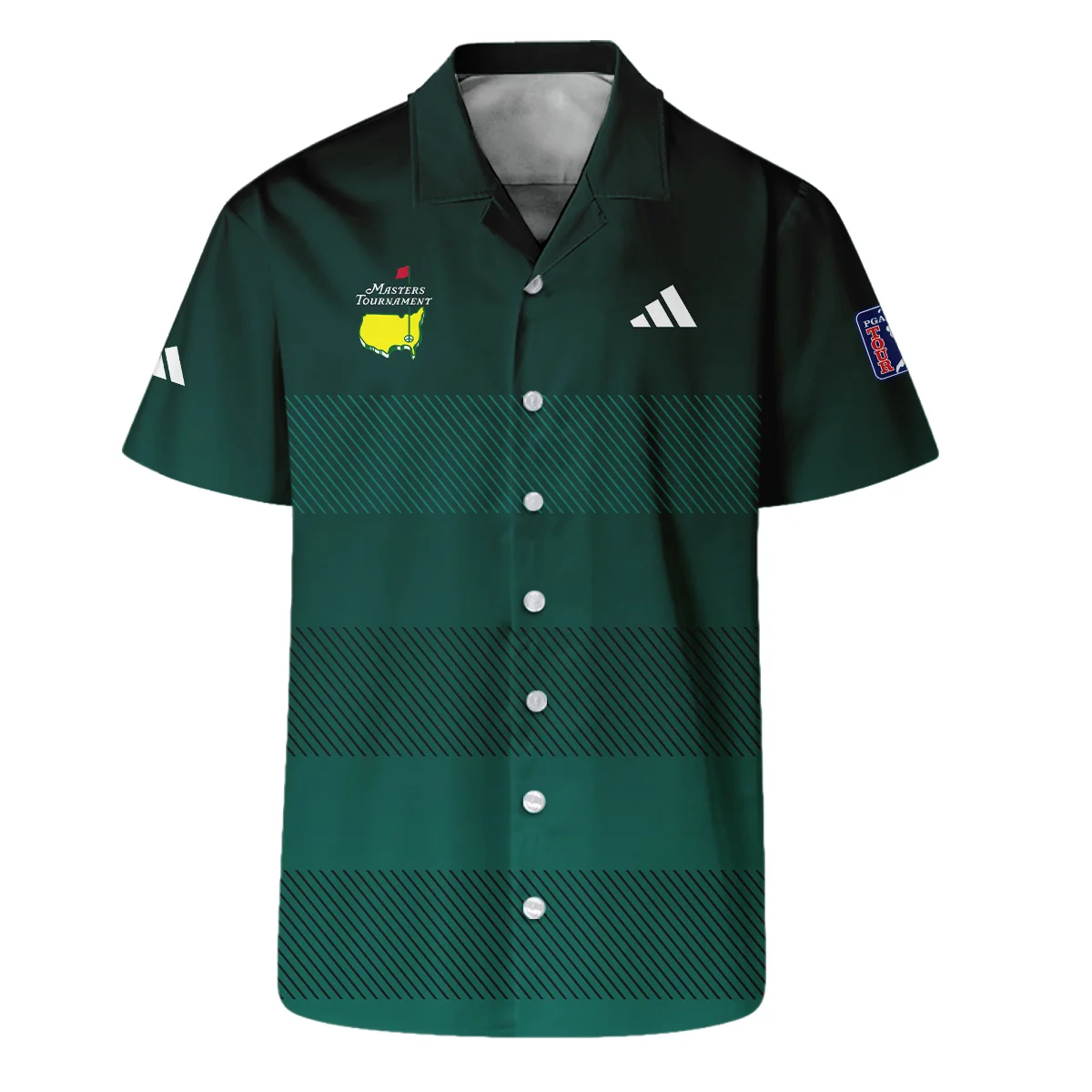 Adidas Masters Tournament Dark Green Gradient Stripes Pattern Golf Sport Hoodie Shirt Style Classic Hoodie Shirt