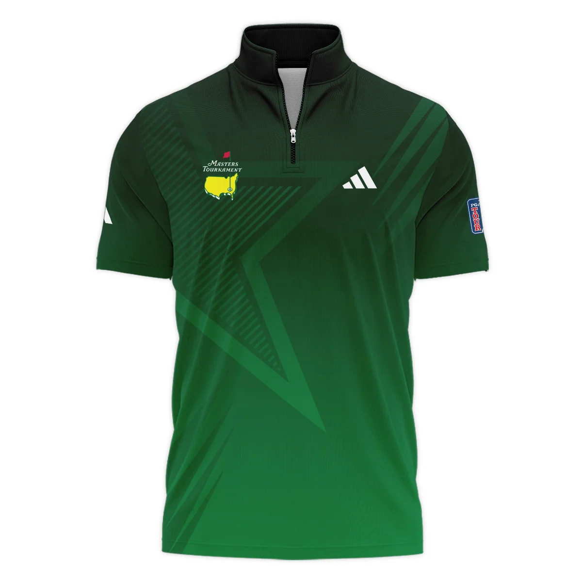 Adidas Masters Tournament Polo Shirt Dark Green Gradient Star Pattern Golf Sports Vneck Polo Shirt Style Classic Polo Shirt For Men