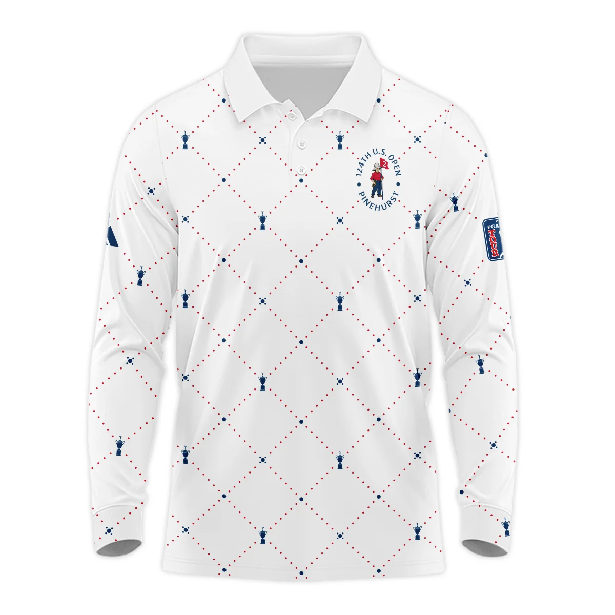 Argyle Pattern With Cup 124th U.S. Open Pinehurst Adidas Quarter-Zip Jacket Style Classic Quarter-Zip Jacket