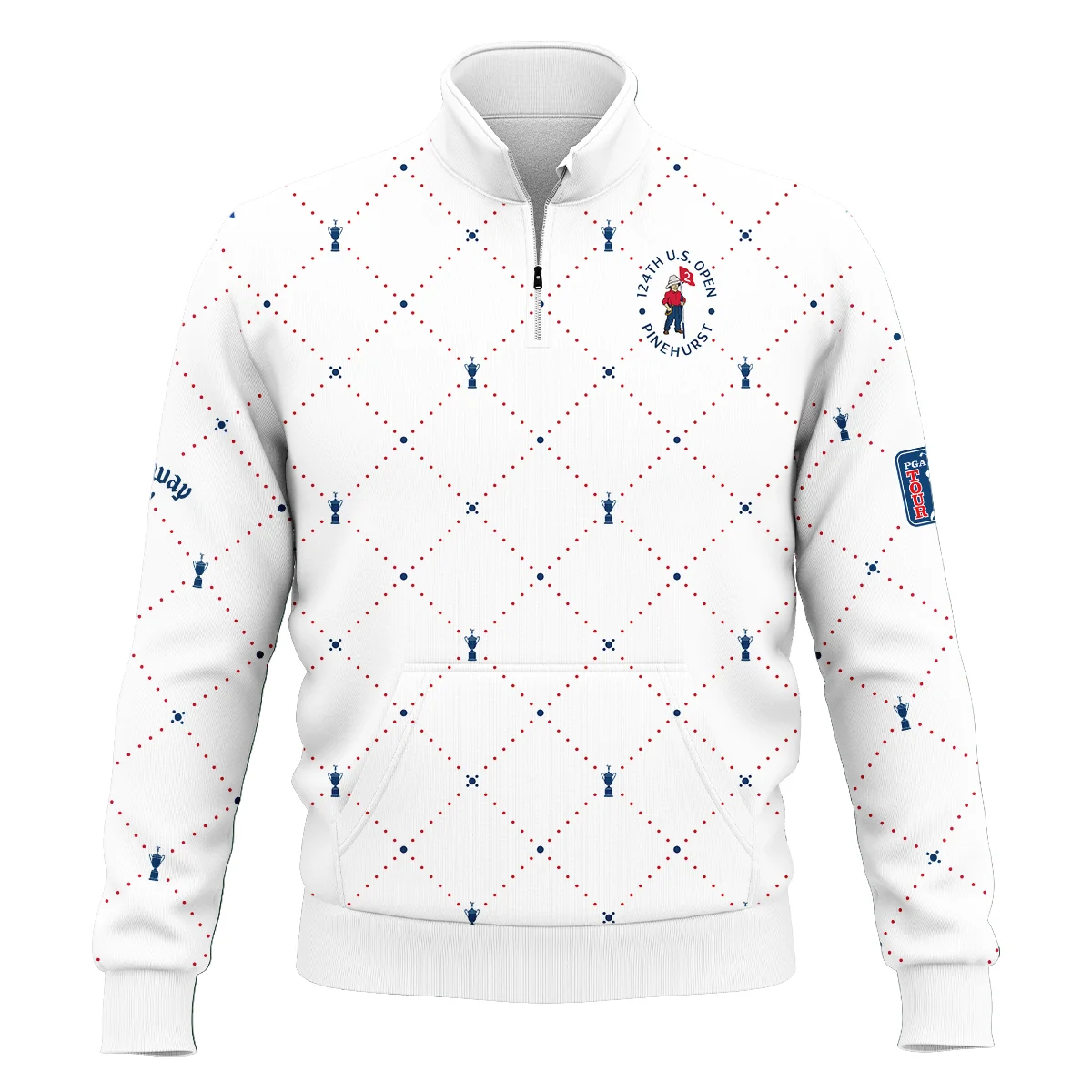 Argyle Pattern With Cup 124th U.S. Open Pinehurst Callaway Style Classic Quarter Zipped Sweatshirt
