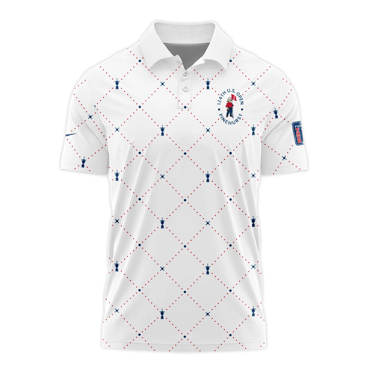 Argyle Pattern With Cup 124th U.S. Open Pinehurst Nike Vneck Polo Shirt Style Classic Polo Shirt For Men