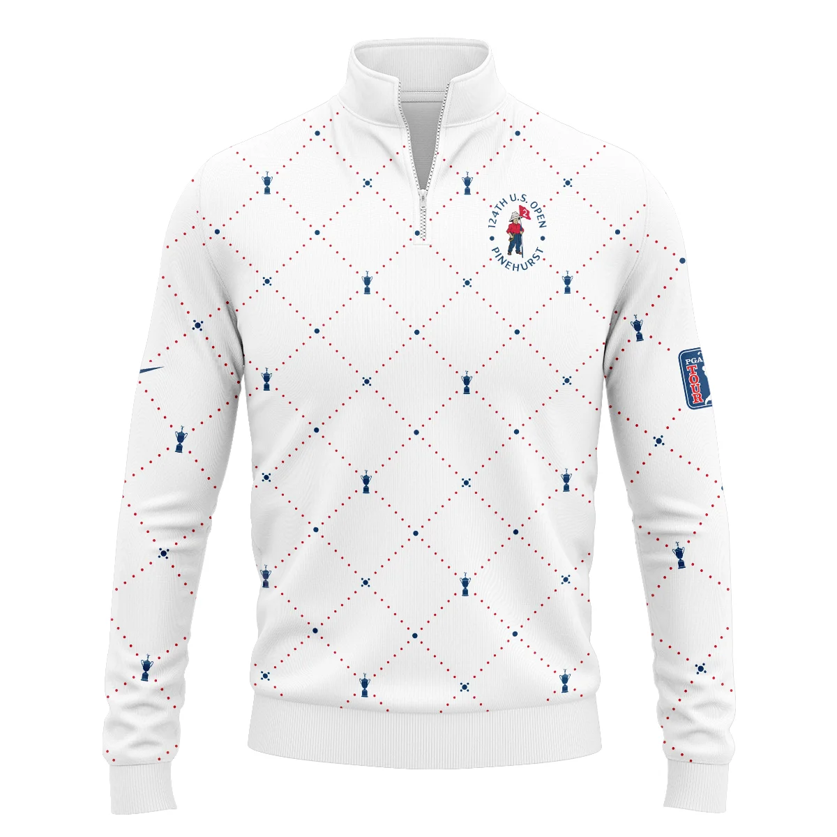 Argyle Pattern With Cup 124th U.S. Open Pinehurst Nike Style Classic Quarter Zipped Sweatshirt