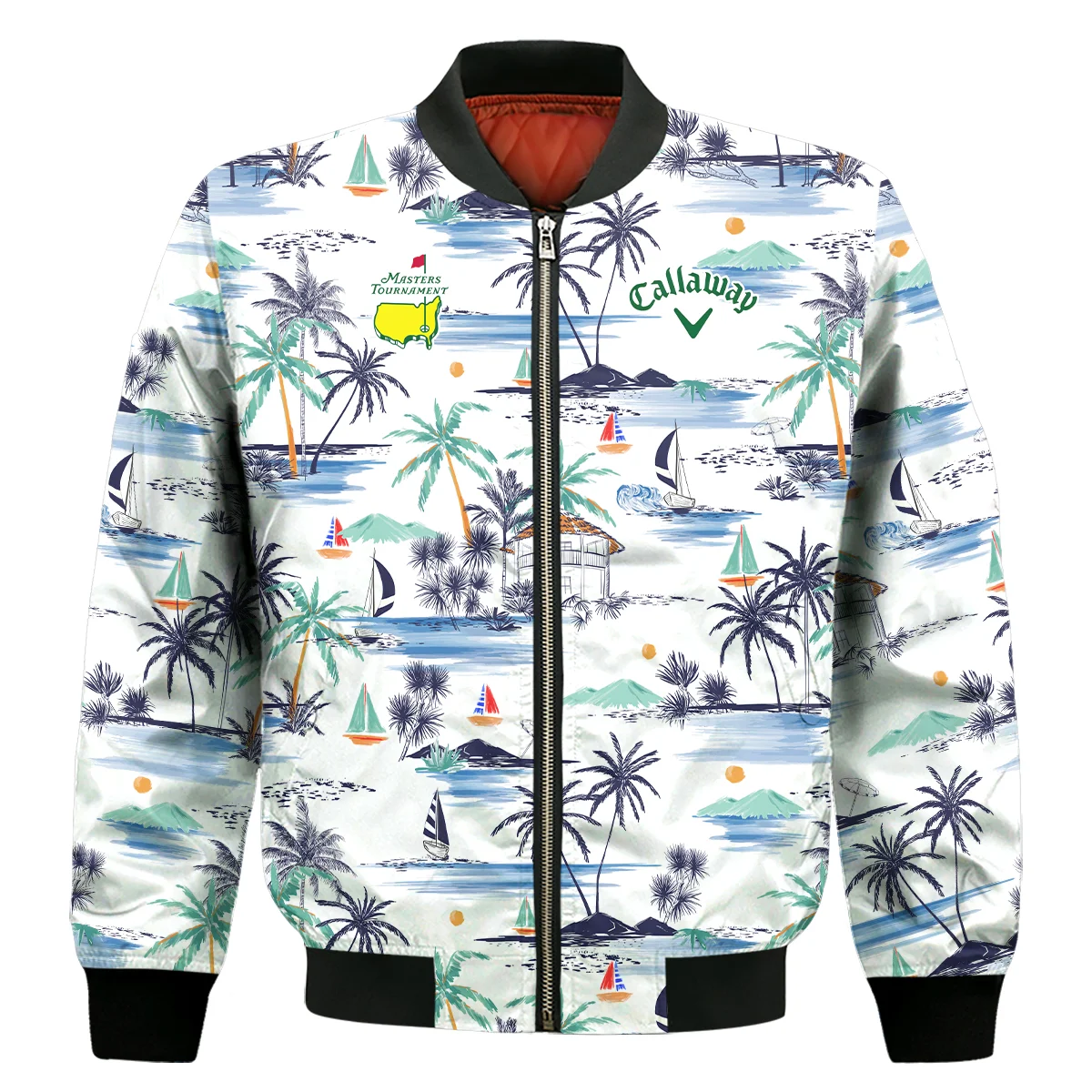 Artistic Seamless Summer Island Pattern Masters Tournament Callaway Bomber Jacket Style Classic Bomber Jacket