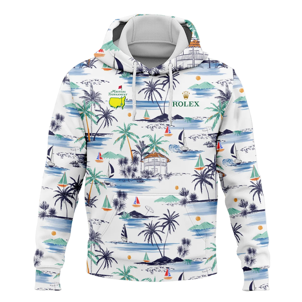 Artistic Seamless Summer Island Pattern Masters Tournament Rolex Hoodie Shirt Style Classic Hoodie Shirt