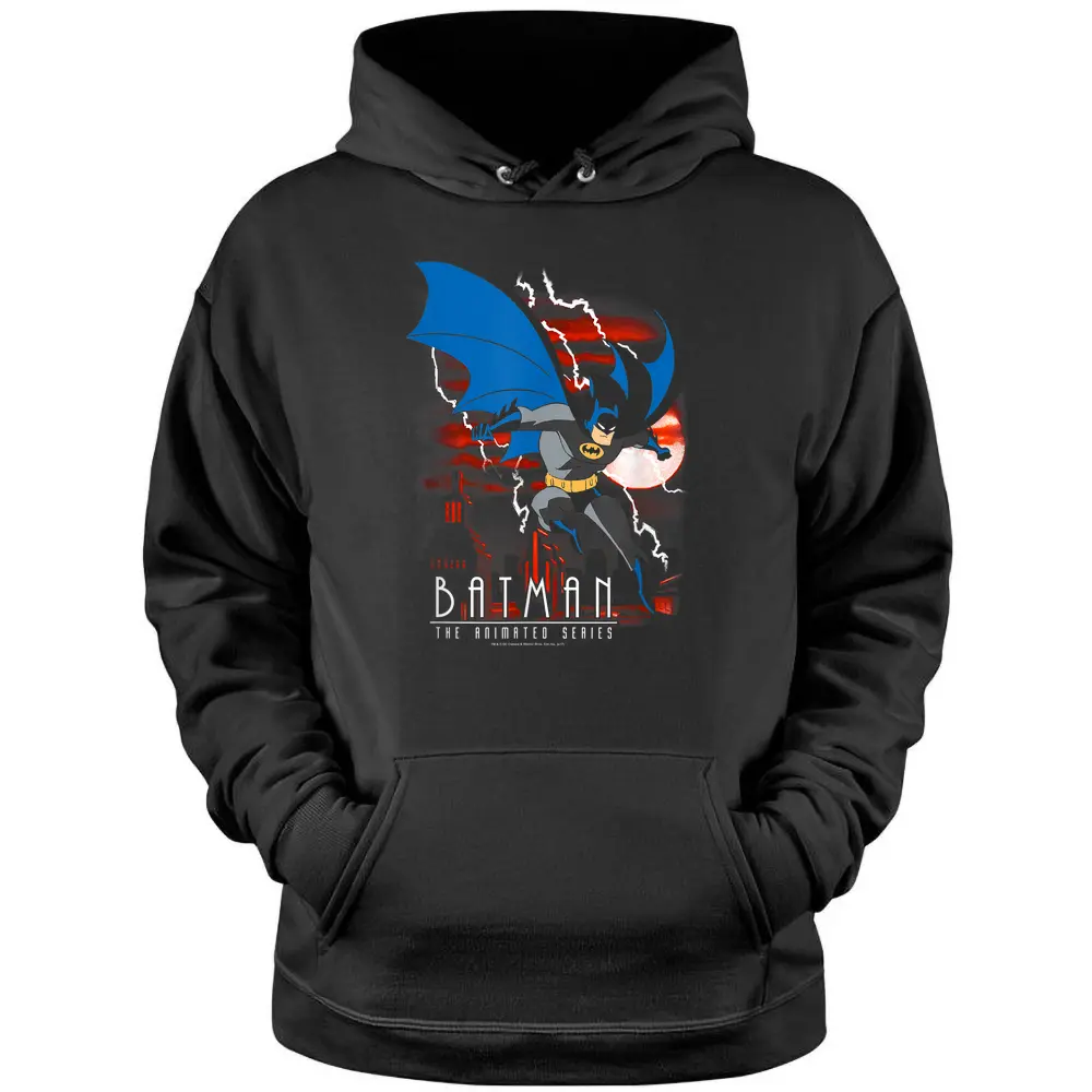 Batman Animated Series Lightning Strikes Pullover Hoodie