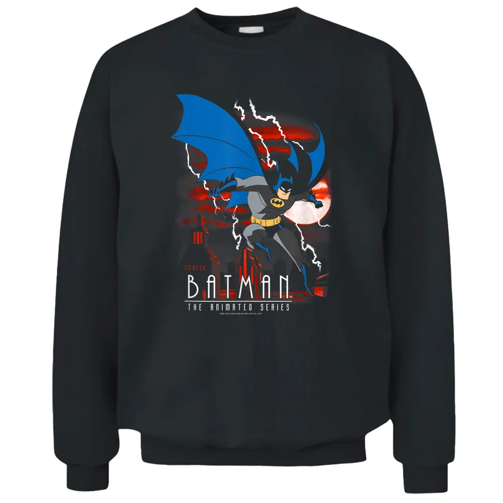 Batman Animated Series Lightning Strikes Pullover Sweatshirt