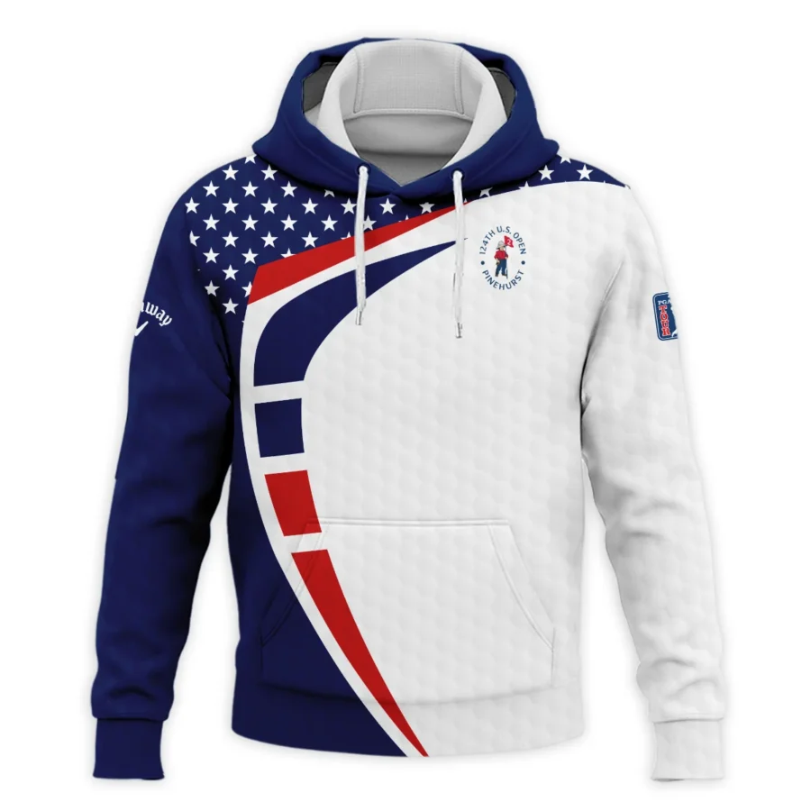 Blue Red Golf Pattern Star White 124th U.S. Open Pinehurst Callaway Hoodie Shirt Style Classic