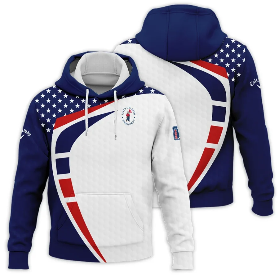 Blue Red Golf Pattern Star White 124th U.S. Open Pinehurst Callaway Hoodie Shirt Style Classic