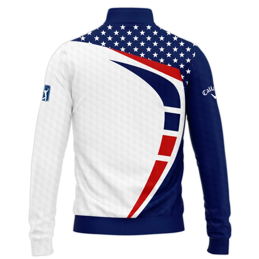 Blue Red Golf Pattern Star White 124th U.S. Open Pinehurst Callaway Quarter-Zip Jacket Style Classic