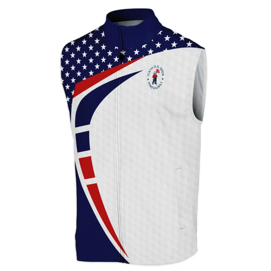 Blue Red Golf Pattern Star White 124th U.S. Open Pinehurst Rolex Sleeveless Jacket Style Classic