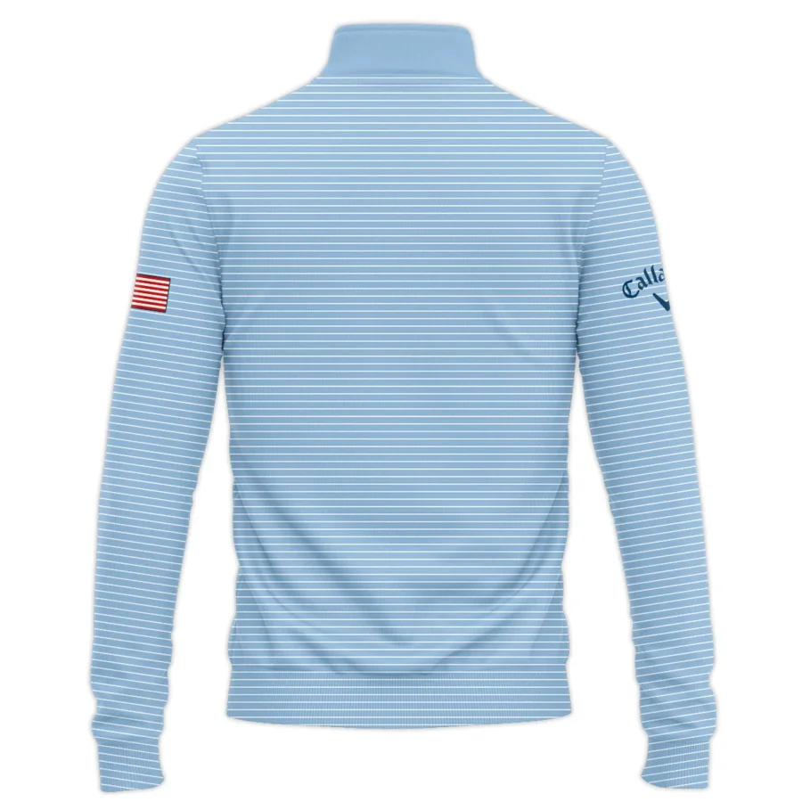 Blue White Line Pattern Callaway 124th U.S. Open Pinehurst Quarter-Zip Jacket Style Classic