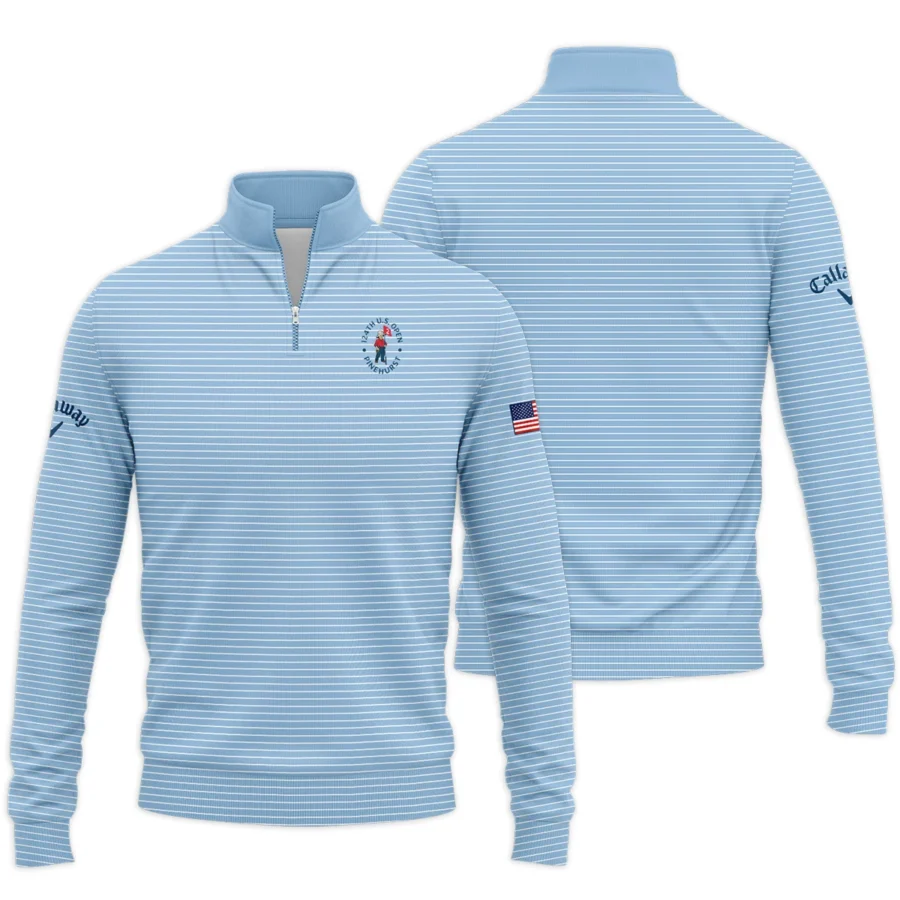 Blue White Line Pattern Callaway 124th U.S. Open Pinehurst Quarter-Zip Jacket Style Classic