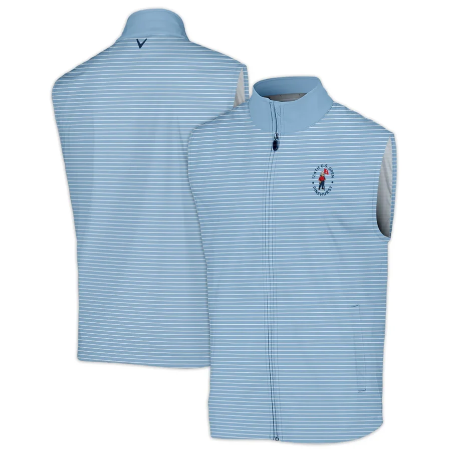 Blue White Line Pattern Callaway 124th U.S. Open Pinehurst Sleeveless Jacket Style Classic