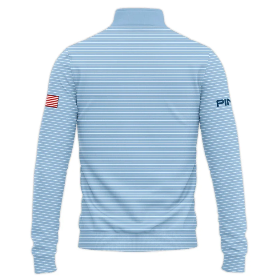 Blue White Line Pattern Ping 124th U.S. Open Pinehurst Quarter-Zip Jacket Style Classic