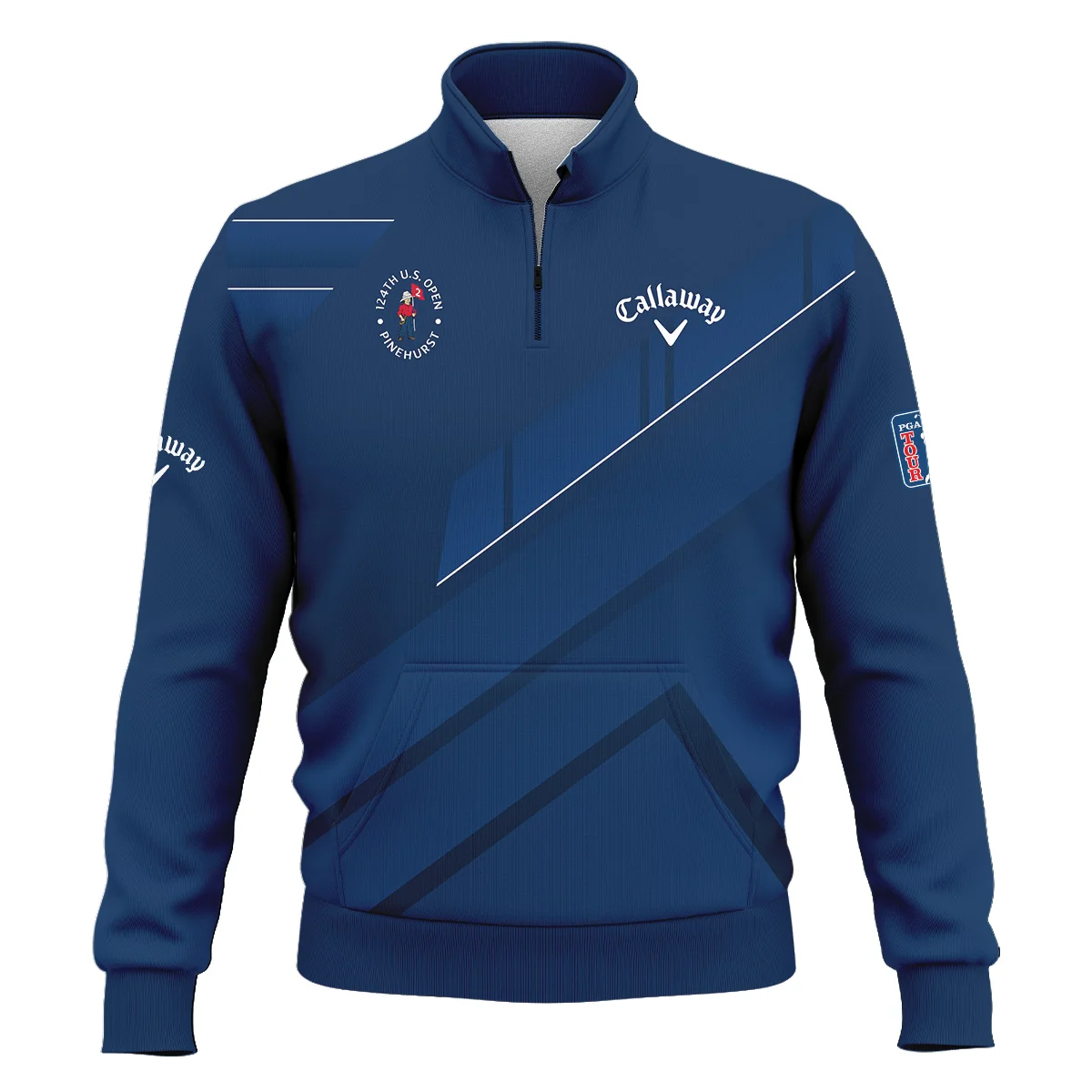Callaway 124th U.S. Open Pinehurst Blue Gradient With White Straight Line Style Classic Quarter Zipped Sweatshirt