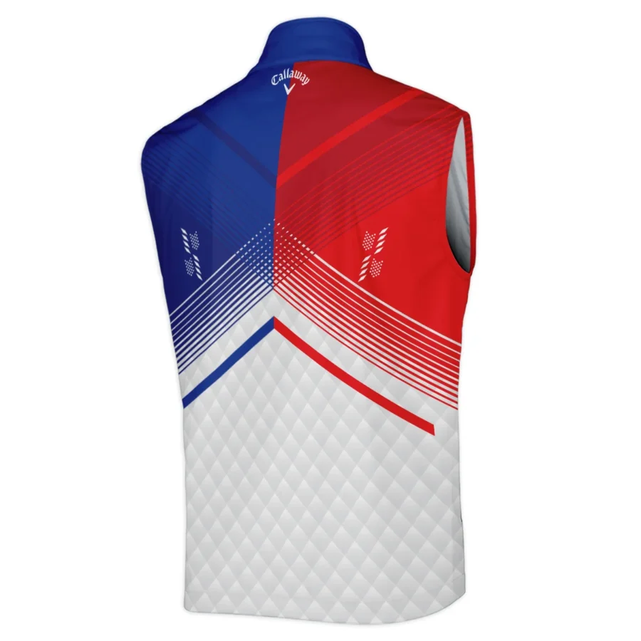 Callaway 124th U.S. Open Pinehurst Blue Red Line White Abstract Sleeveless Jacket Style Classic