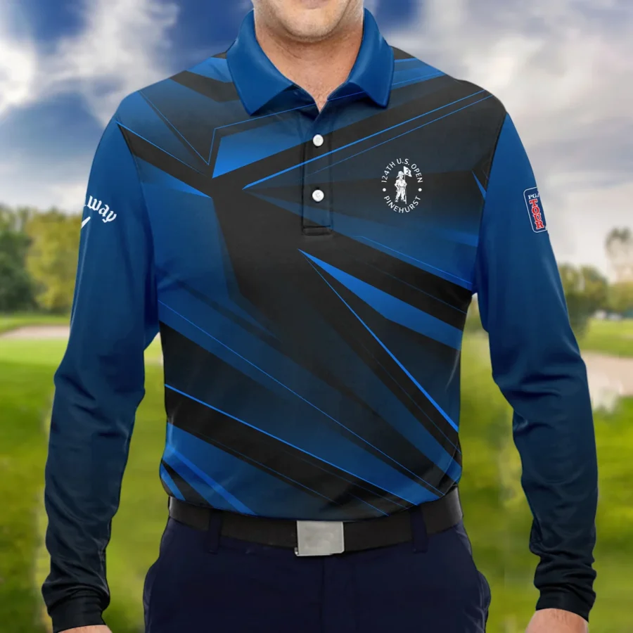 Callaway 124th U.S. Open Pinehurst Dark Blue Gradient Sublimation Long Polo Shirt Style Classic