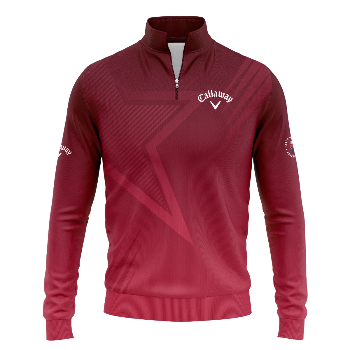 Callaway 124th U.S. Open Pinehurst Golf Sport Quarter-Zip Jacket Star Gradient Red Straight Pattern Quarter-Zip Jacket