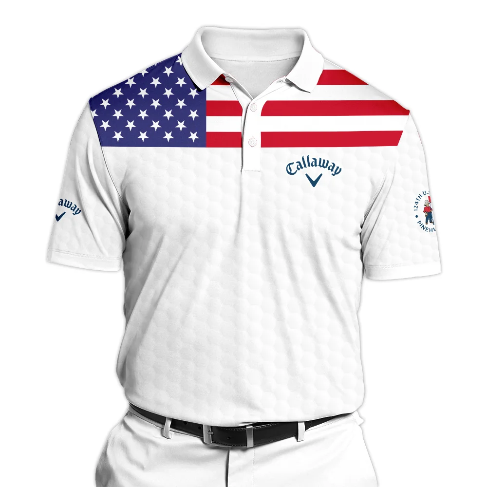 Callaway 124th U.S. Open Pinehurst Polo Shirt USA Flag Golf Pattern All Over Print Polo Shirt For Men