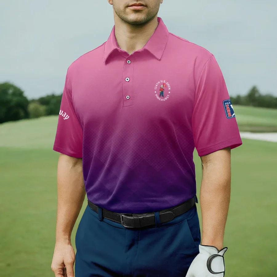 Callaway 124th U.S. Open Pinehurst Purple Pink Gradient Abstract Polo Shirt Style Classic