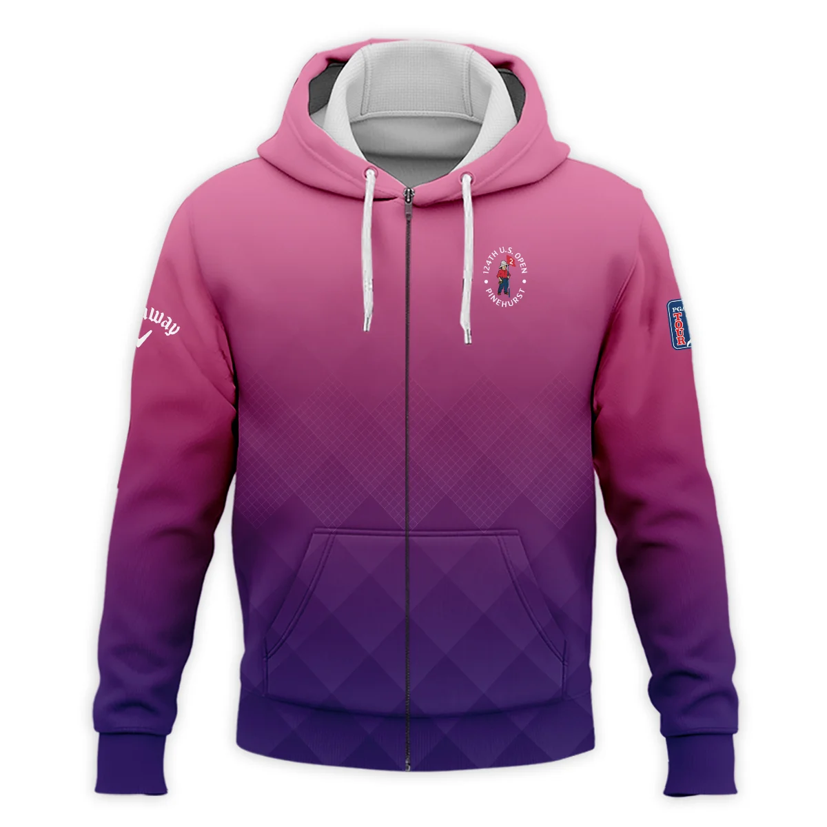 Callaway 124th U.S. Open Pinehurst Purple Pink Gradient Abstract Zipper Hoodie Shirt Style Classic