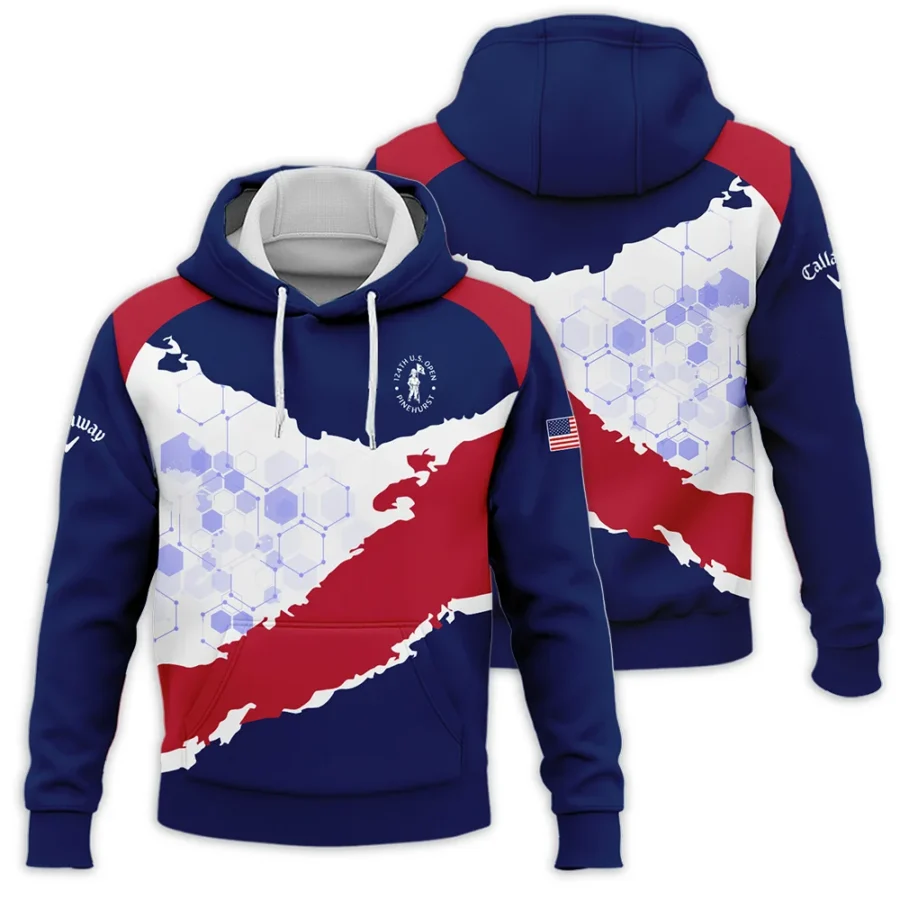 Callaway 124th U.S. Open Pinehurst Red Dark Blue White Abstract Background Hoodie Shirt Style Classic