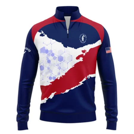 Callaway 124th U.S. Open Pinehurst Red Dark Blue White Abstract Background Quarter-Zip Jacket Style Classic