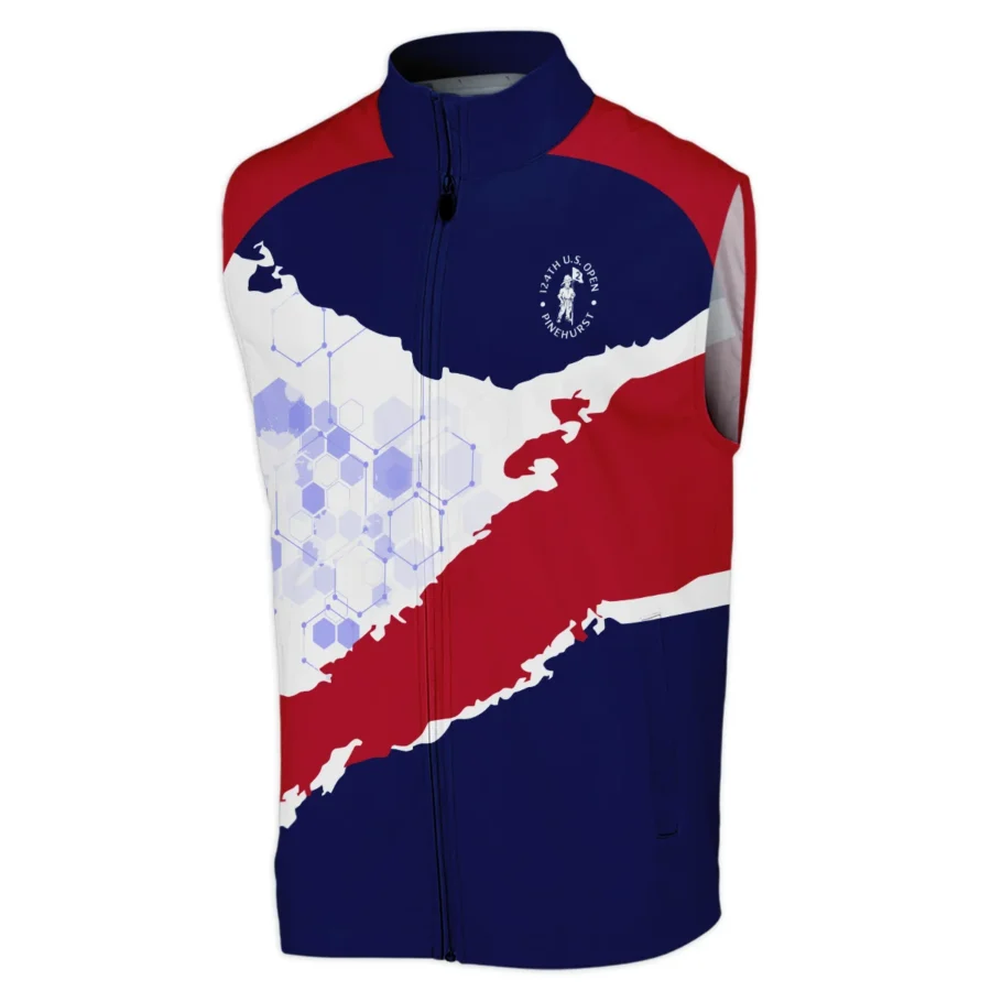 Callaway 124th U.S. Open Pinehurst Red Dark Blue White Abstract Background Sleeveless Jacket Style Classic