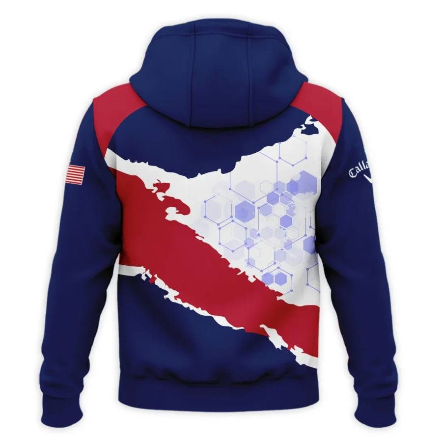 Callaway 124th U.S. Open Pinehurst Red Dark Blue White Abstract Background Zipper Hoodie Shirt Style Classic