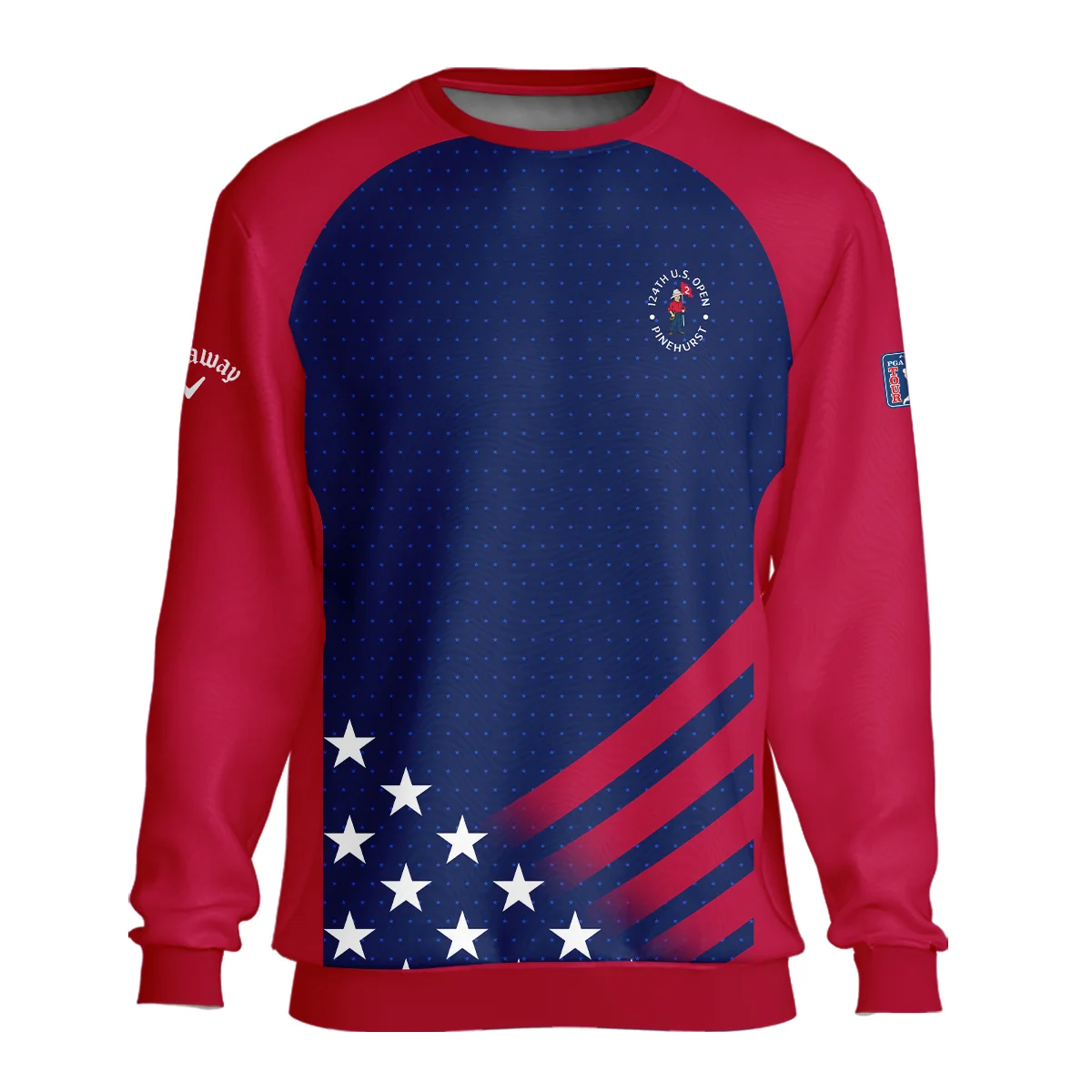 Callaway 124th U.S. Open Pinehurst Star White Dark Blue Red Background Unisex Sweatshirt Style Classic Sweatshirt