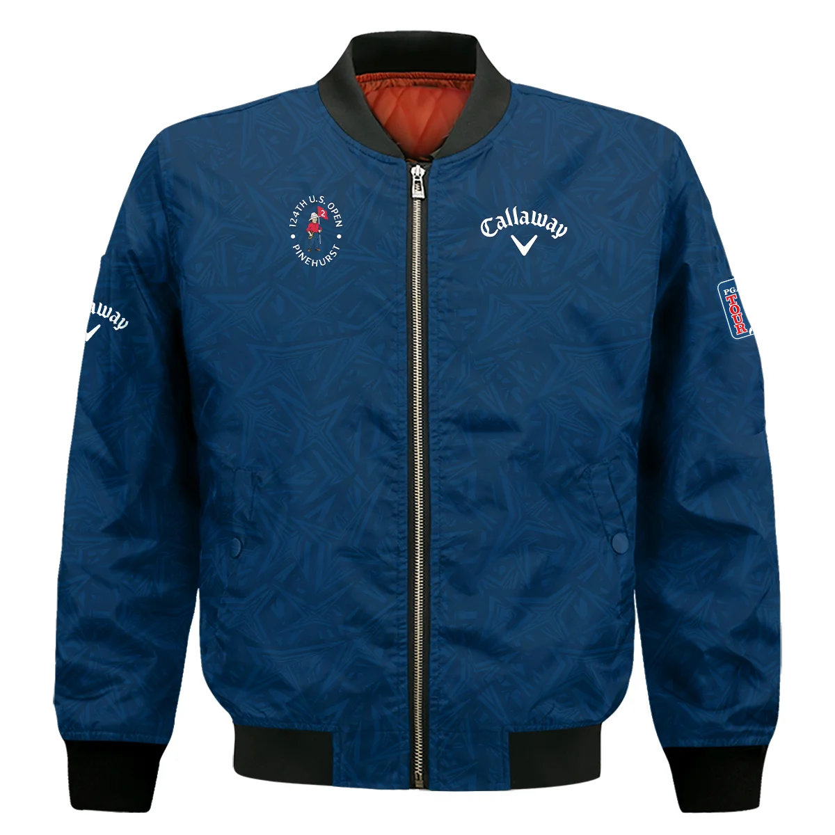 Callaway 124th U.S. Open Pinehurst Stars Gradient Pattern Dark Blue Bomber Jacket Style Classic Bomber Jacket
