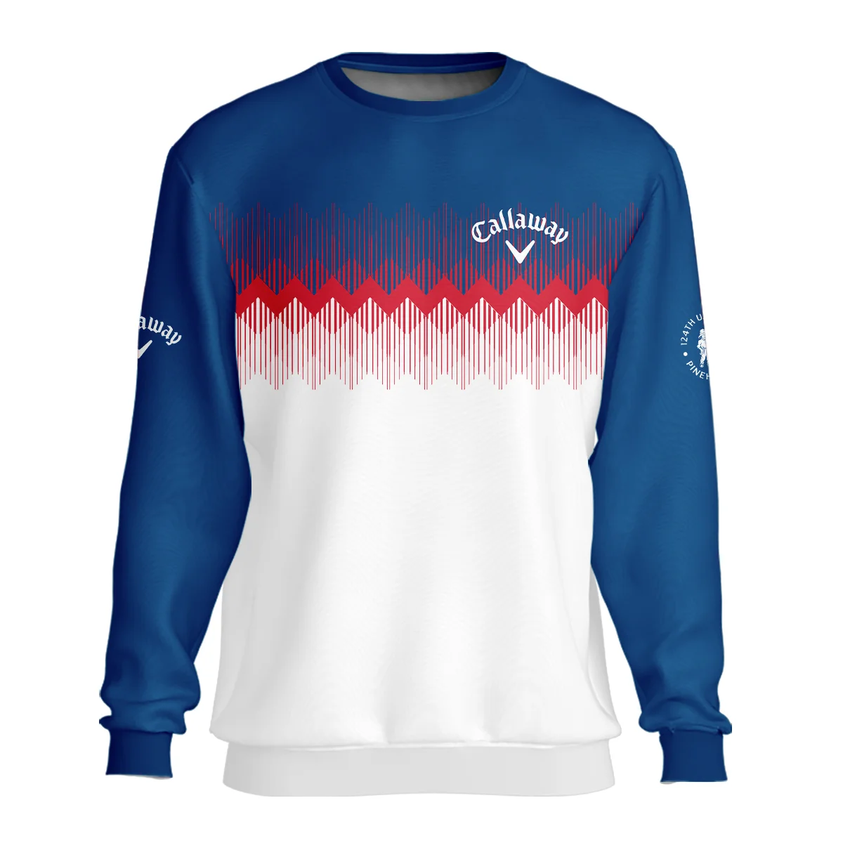 Callaway 124th U.S. Open Pinehurst Unisex Sweatshirt Blue Red Fabric Pattern Golf Sweatshirt