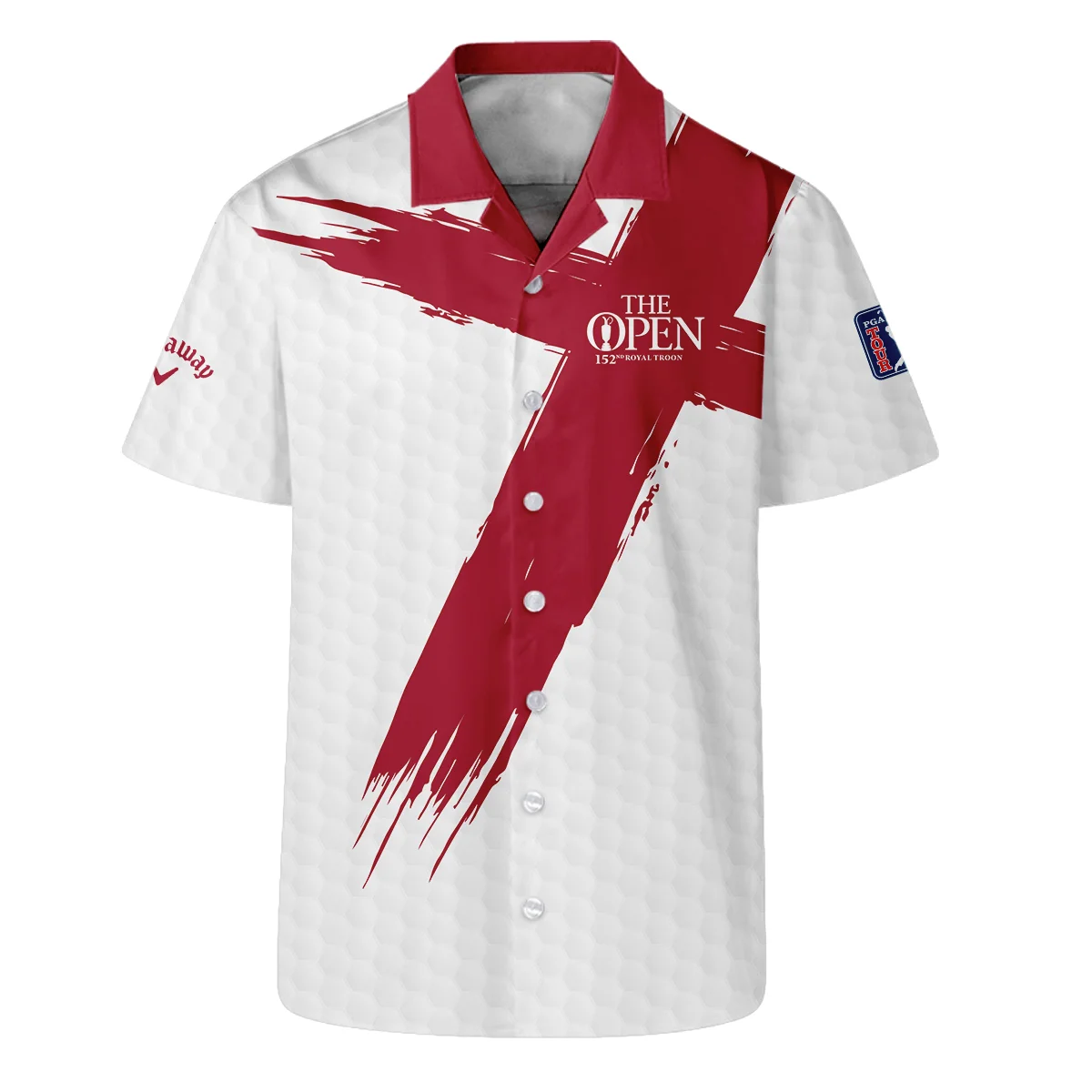 Callaway 152nd The Open Championship Golf Sport Sleeveless Jacket Red White Golf Pattern All Over Print Sleeveless Jacket