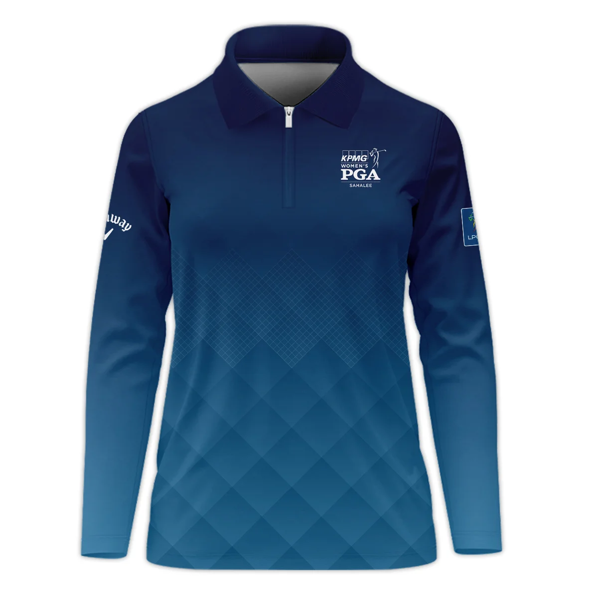 Callaway 2024 KPMG Women's PGA Championship Blue Diamond Abstract Long Polo Shirt
