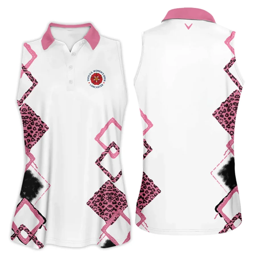 Callaway 79th U.S. Women’s Open Lancaster Pink Leopard Pattern White Sleeveless Polo Shirt