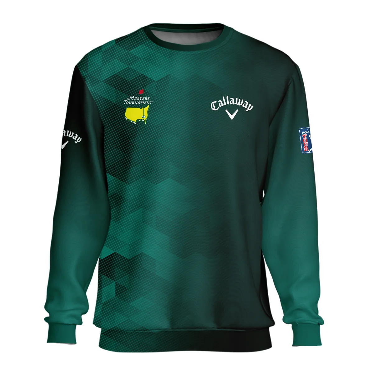 Callaway Golf Sport Dark Green Gradient Abstract Background Masters Tournament Style Classic, Short Sleeve Polo Shirts Quarter-Zip Casual Slim Fit Mock Neck Basic