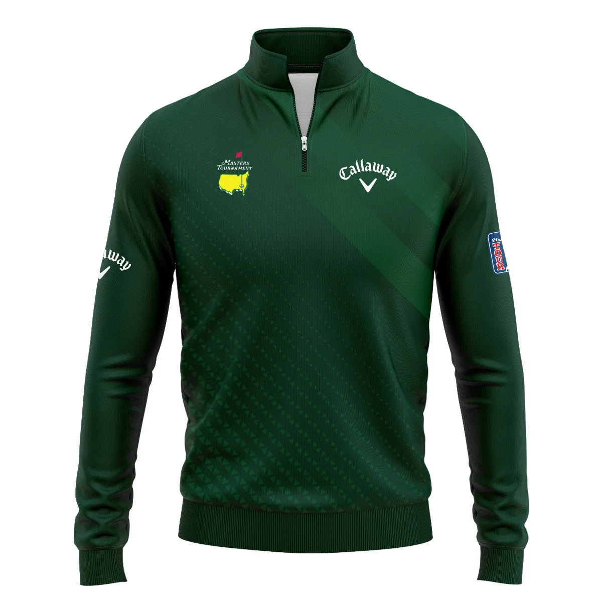 Callaway Gradient Dark Green Abstract Pattern Masters Tournament Quarter-Zip Jacket Style Classic Quarter-Zip Jacket