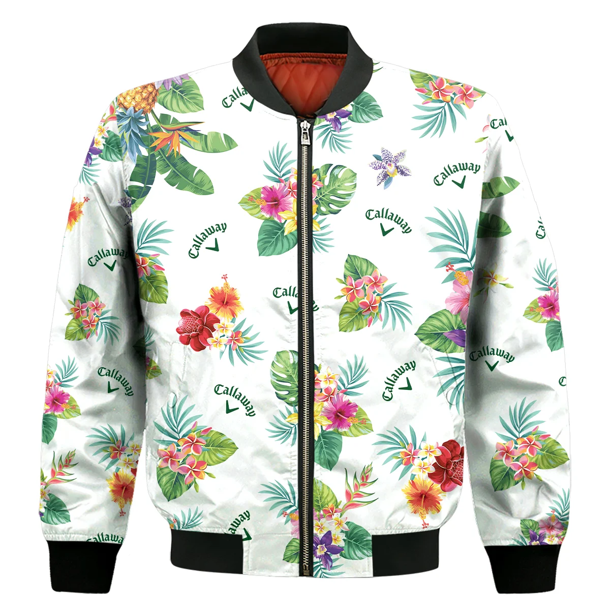 Callaway Hawaiian Flower Bomber Jacket Style Classic Bomber Jacket