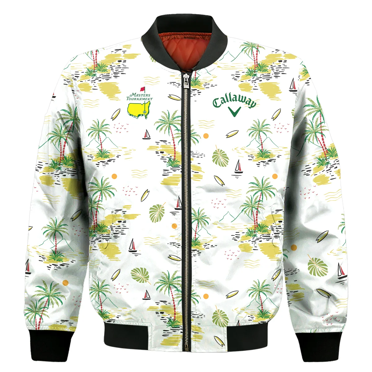 Callaway Landscape With Palm Trees Beach And Oceann Masters Tournament Bomber Jacket Style Classic Bomber Jacket