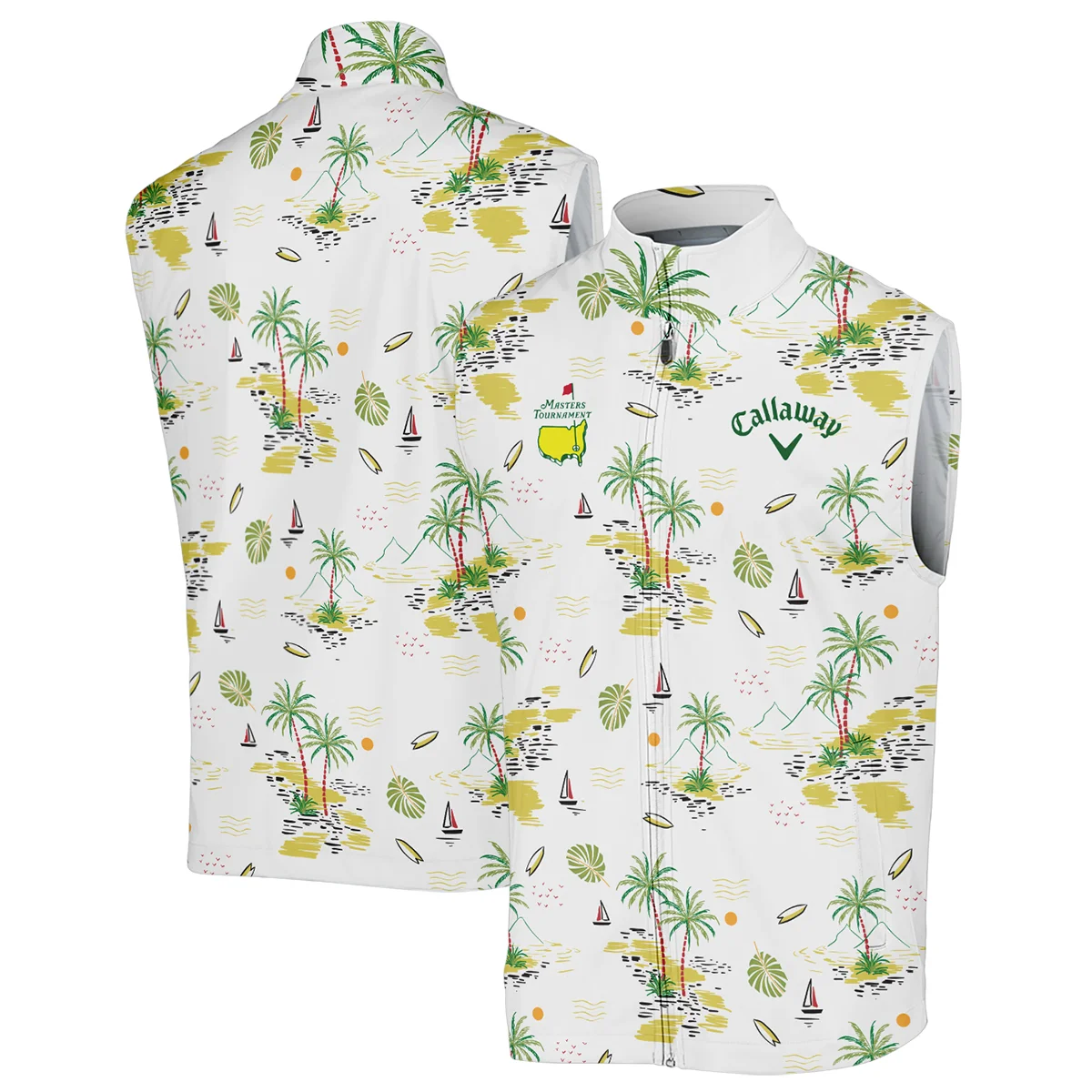 Callaway Landscape With Palm Trees Beach And Oceann Masters Tournament Sleeveless Jacket Style Classic Sleeveless Jacket