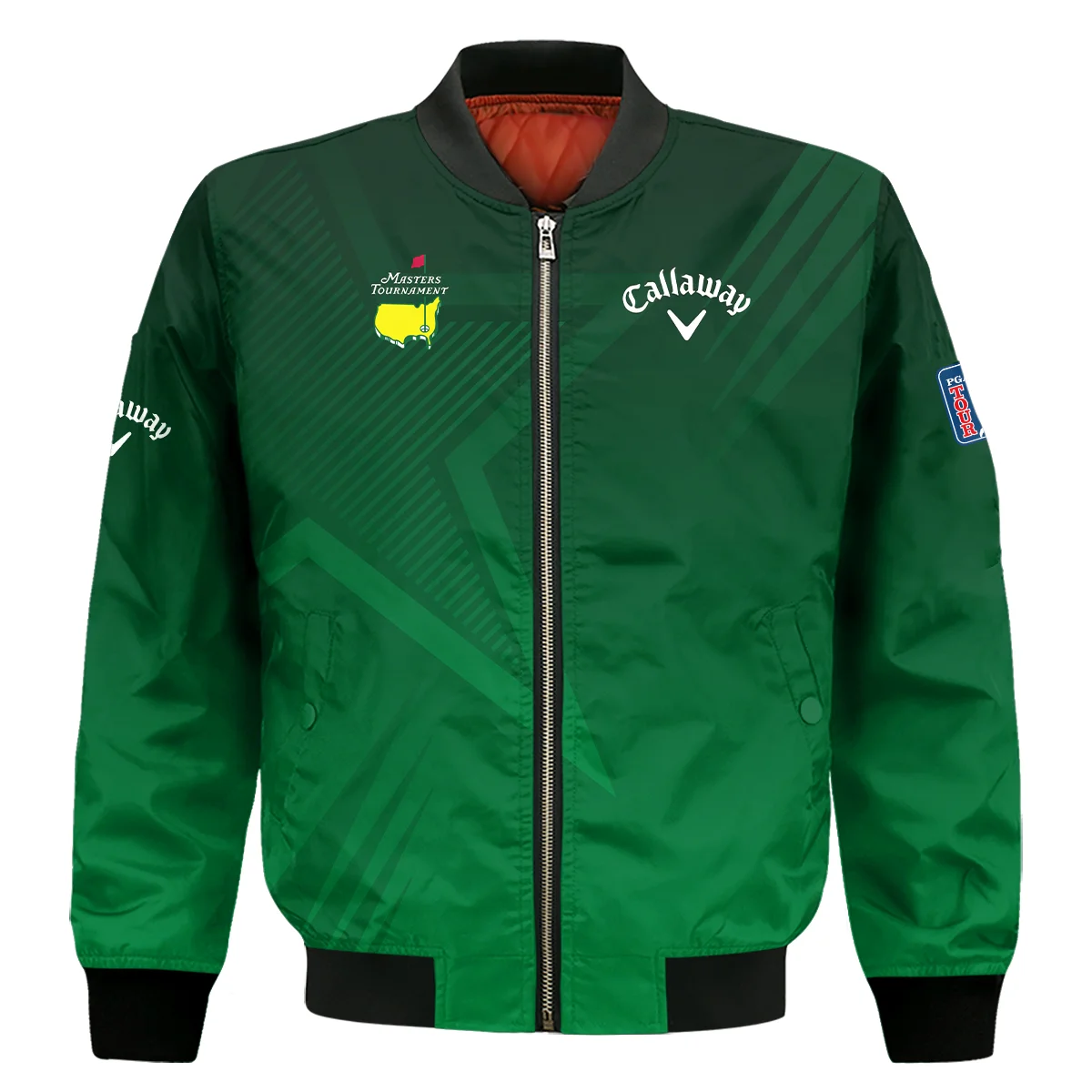Callaway Masters Tournament Bomber Jacket Dark Green Gradient Star Pattern Golf Sports Bomber Jacket
