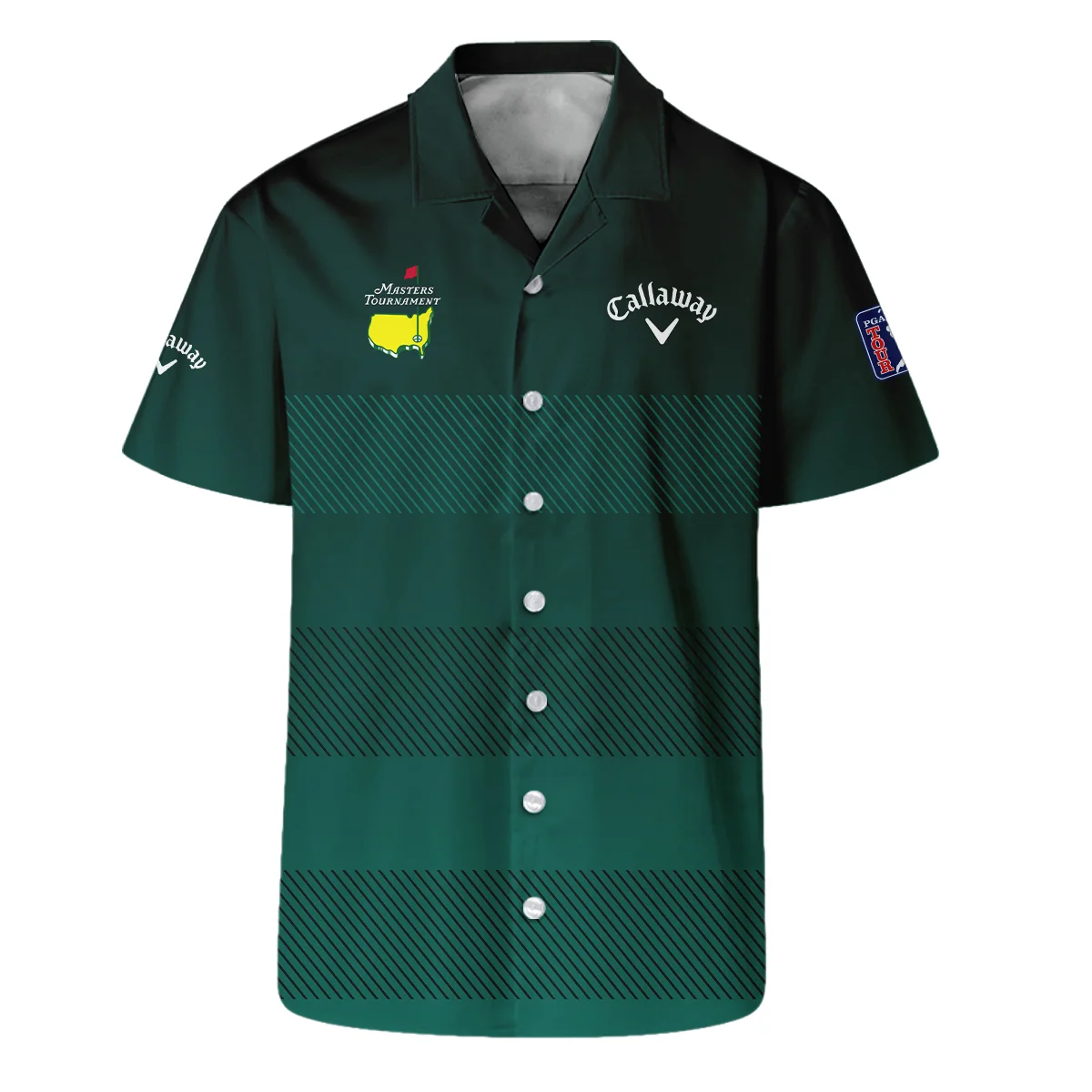 Callaway Masters Tournament Dark Green Gradient Stripes Pattern Golf Sport Hoodie Shirt Style Classic Hoodie Shirt