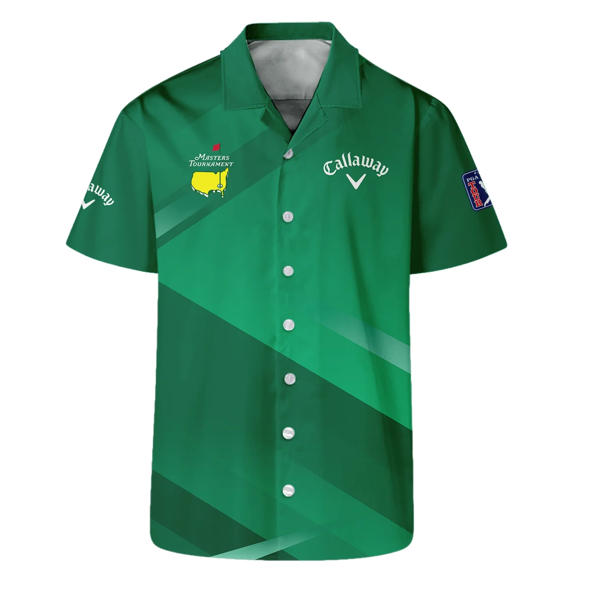 Callaway Masters Tournament Golf Zipper Hoodie Shirt Green Gradient Pattern Sports All Over Print Zipper Hoodie Shirt
