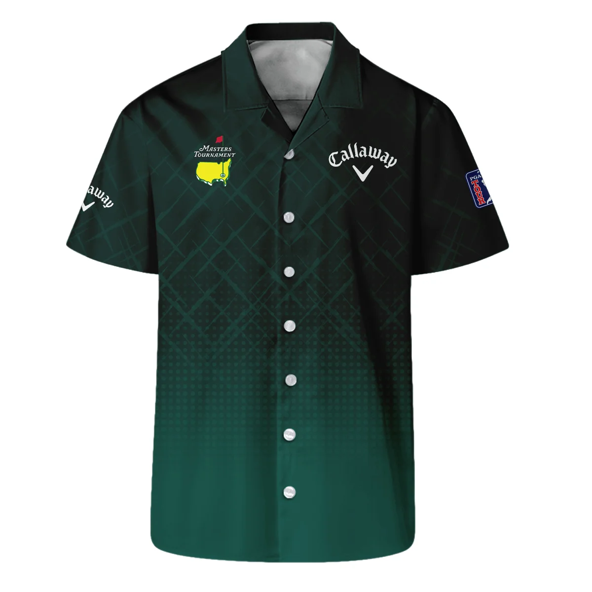 Callaway Masters Tournament Sport Jersey Pattern Dark Green Hawaiian Shirt Style Classic Oversized Hawaiian Shirt
