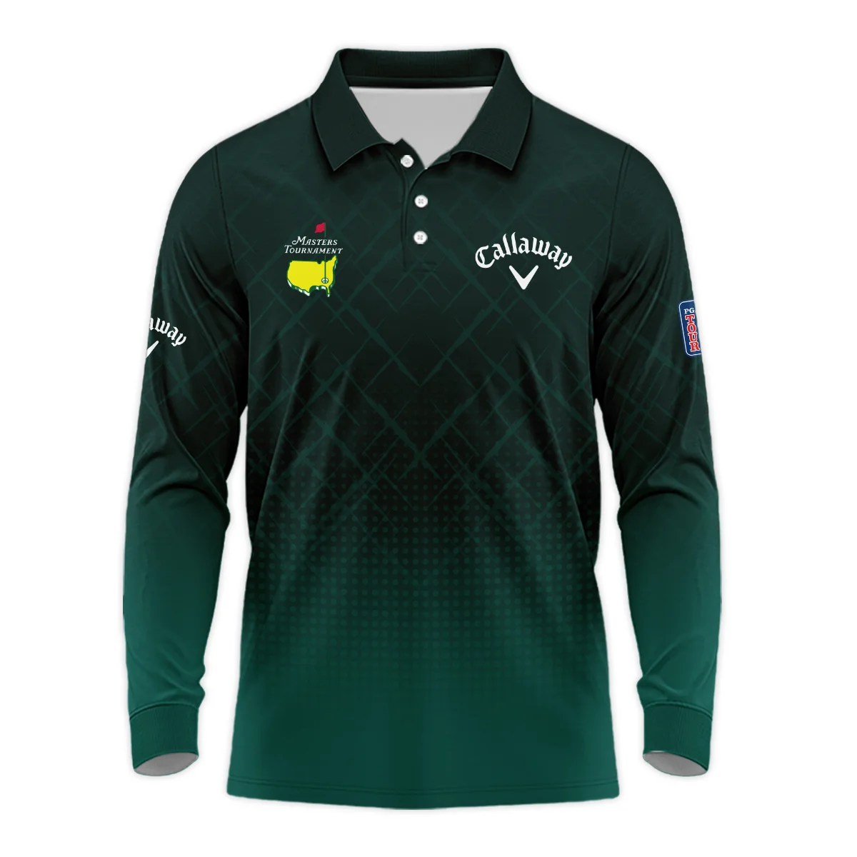 Callaway Masters Tournament Sport Jersey Pattern Dark Green Vneck Polo Shirt Style Classic Polo Shirt For Men