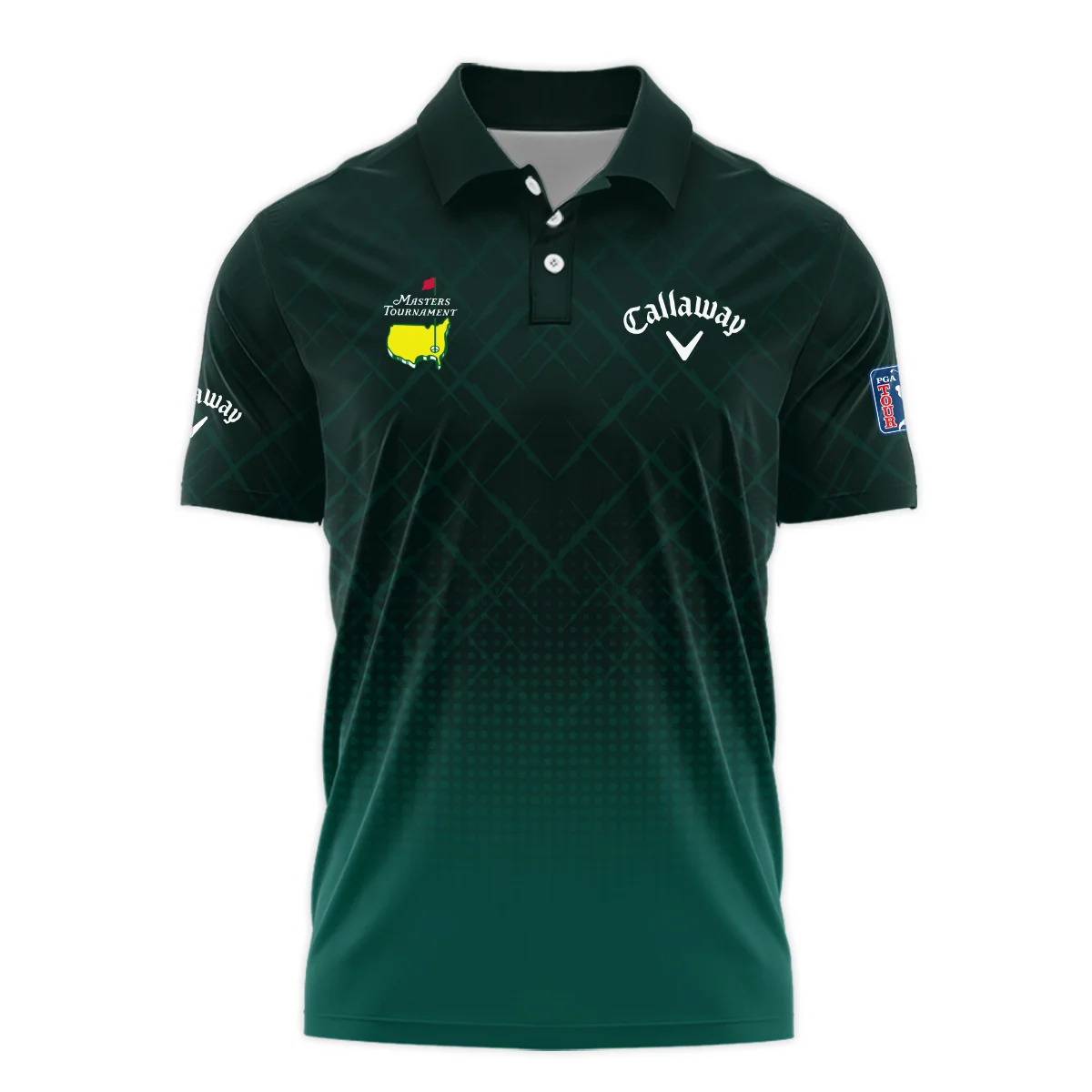 Callaway Masters Tournament Sport Jersey Pattern Dark Green Polo Shirt Style Classic Polo Shirt For Men